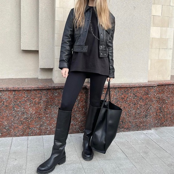 Zara genuine leather jacket moto style - Picture 8 of 14